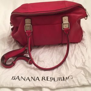 Banana Republic red leather tote